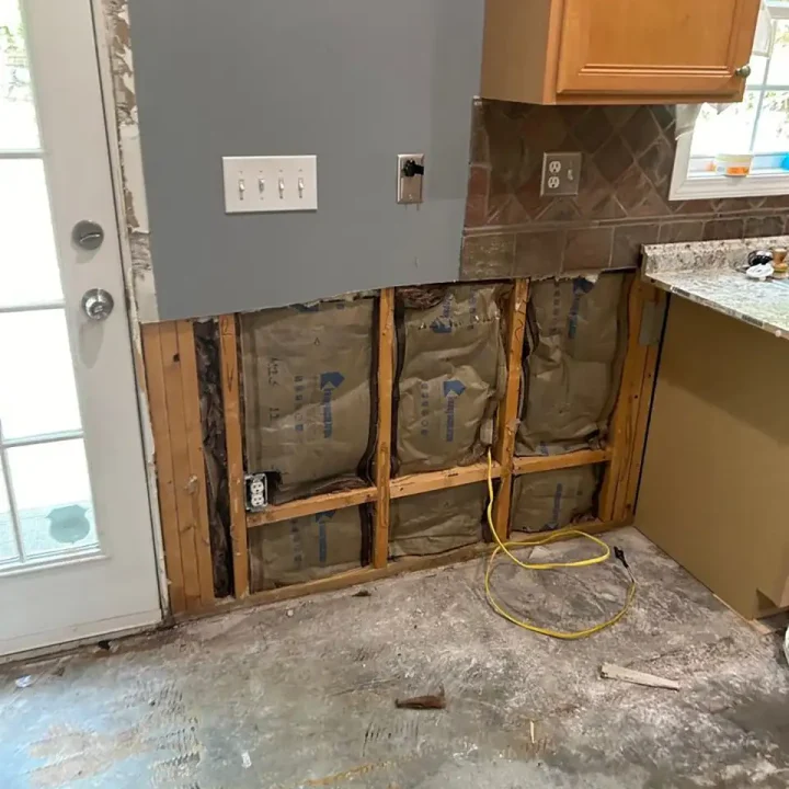 Water Damage Restoration - Property Medics of Georgia a kitchen under construction